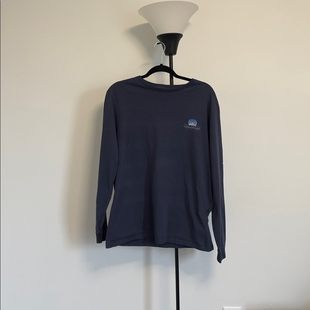 Vineyard Vines Navy Ski You Later Long Sleeve Tee